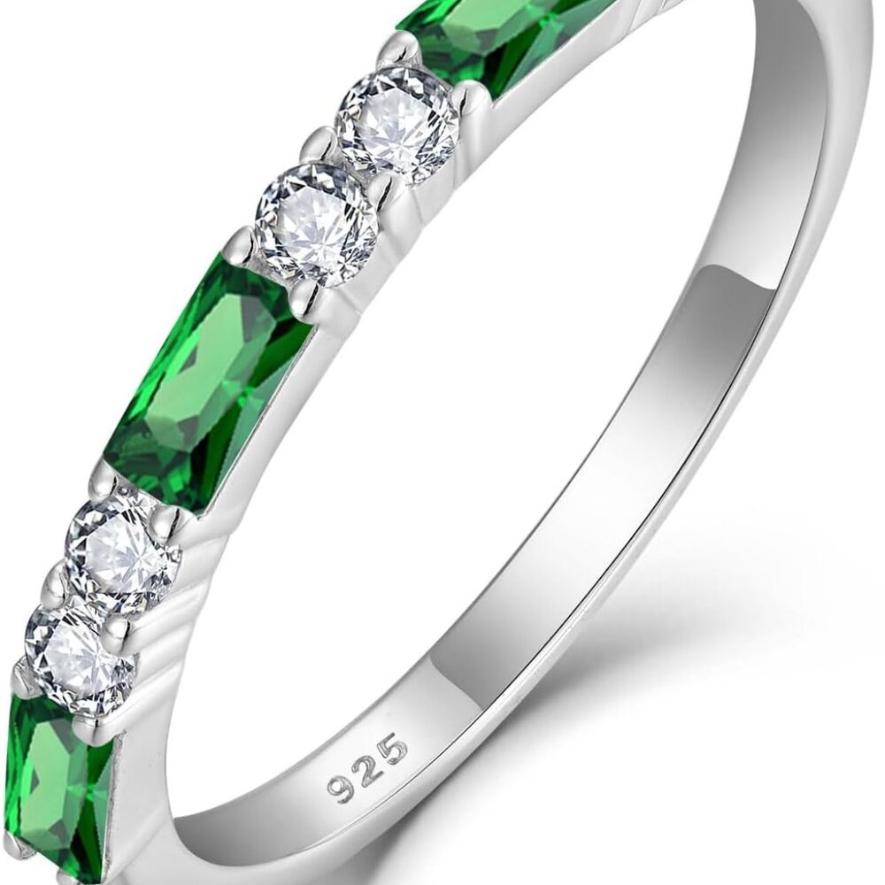 Timeless 925 Silver Stackable Birthstone Ring Wit… - image 1